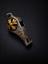 【Customization】24K Gold-Inlay Hand-Engraved Designed Floral Scrolls Whistle