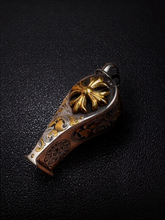 【Customization】24K Gold-Inlay Hand-Engraved Designed Floral Scrolls Whistle