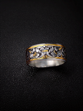 【Customization】24K Gold-Inlay Hand-Engraved Koi Fish Ring